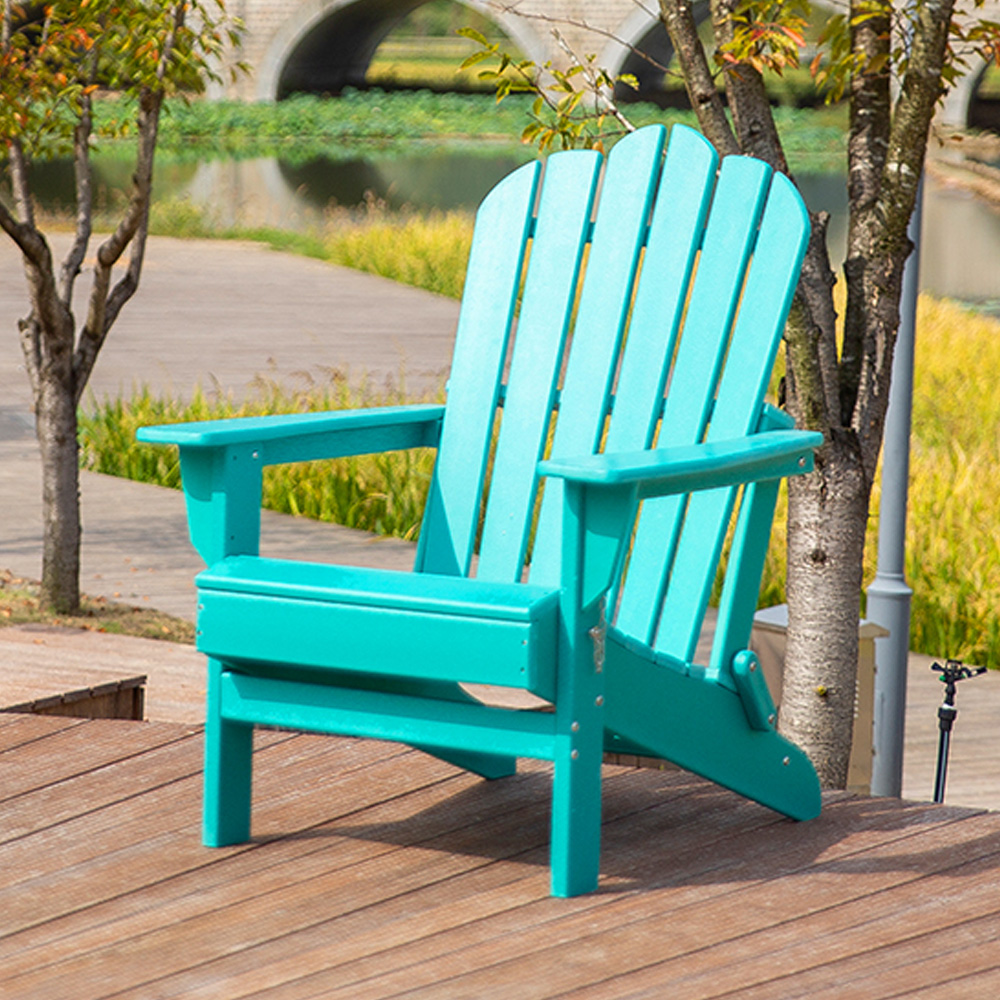 ADM010 Opvouwbare HDPE-stoel in aquablauw - Adirondack-stoel opvouwbaar