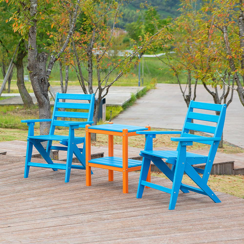 Eetset Blauw tuinmeubilair HDPE eetkamerstoel