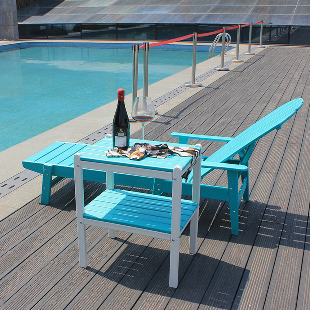 Sets CLS201 Buitenstrandzwembad Verstelbare HDPE chaise lounge stoel met rugleuning