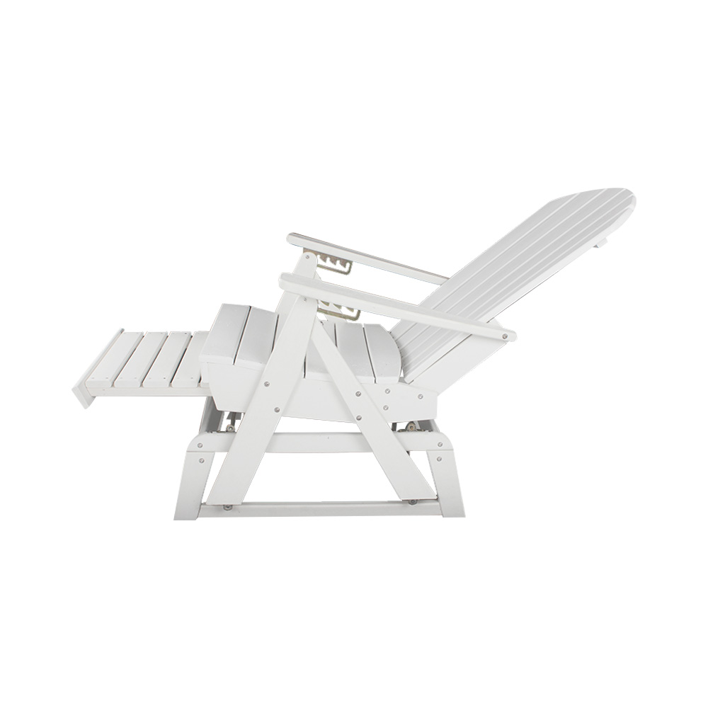 ADM012 Witte uittrekbare schommelstoel voor terras - HDPE strandfauteuil