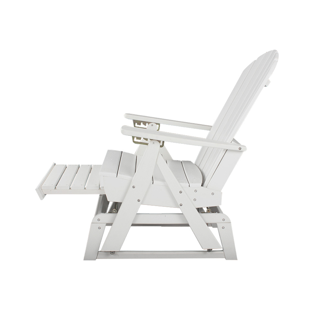 ADM012 Witte uittrekbare schommelstoel voor terras - HDPE strandfauteuil