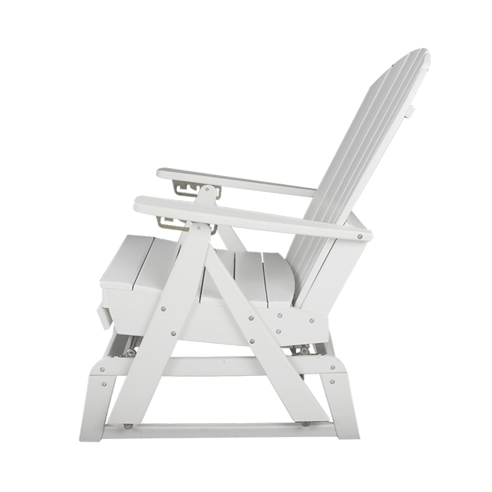 ADM012 Witte uittrekbare schommelstoel voor terras - HDPE strandfauteuil