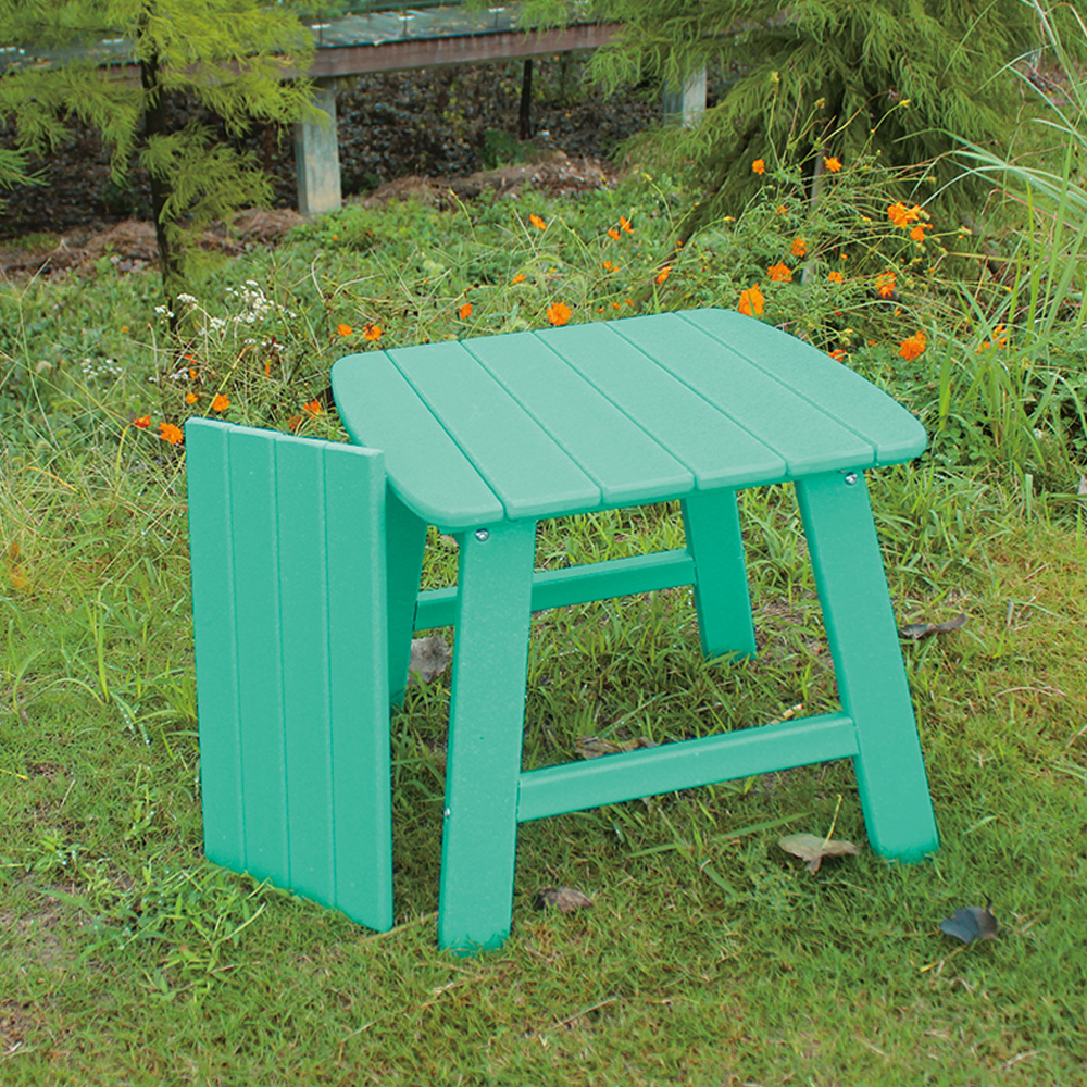 TTM001 HDPE 2-laags uittrekbare patio Adirondack schommelstoel voor buiten met bijzettafel