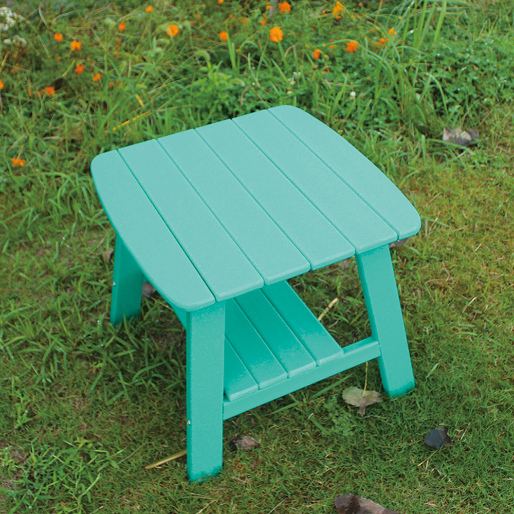 TTM001 HDPE 2-laags uittrekbare patio Adirondack schommelstoel voor buiten met bijzettafel