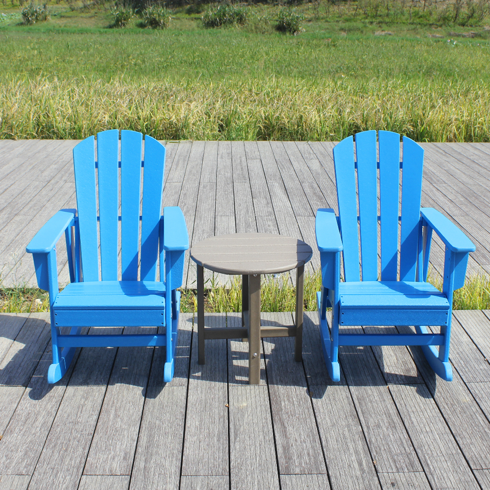 Blauwe set combinatie buiten Adirondack kinderstoel