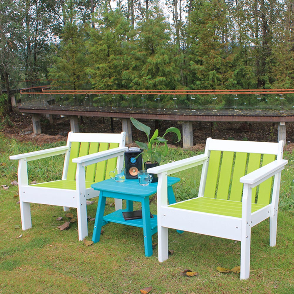 DCS301 Buitenbank Modern design Onderhoudsarm Outdoor HDPE Diep Set