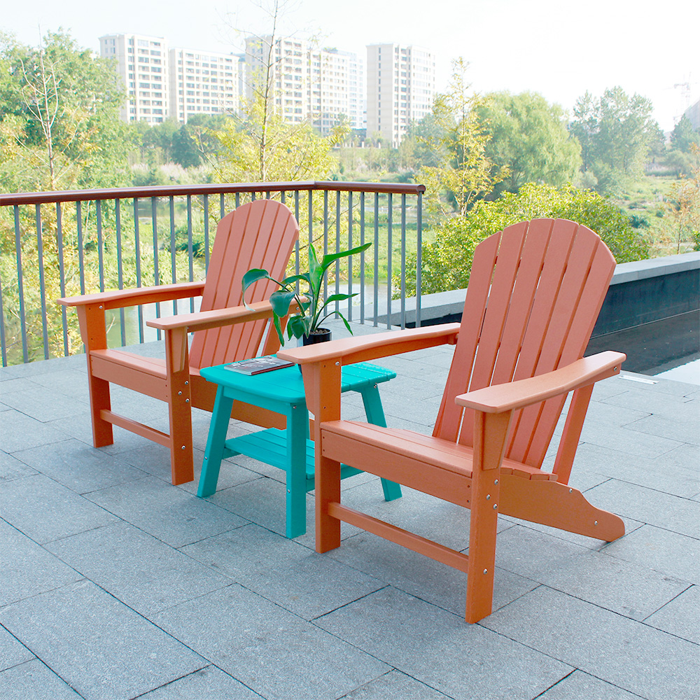 ADS301 HDPE Adirondack-meubilair 2 stoelen, 1 bijzettafel